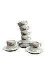 Mokarabia Espresso Cups and Saucers (Set of 6)