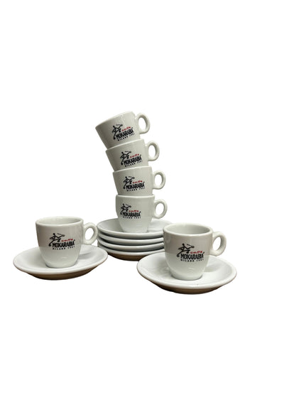 Mokarabia Espresso Cups and Saucers (Set of 6)