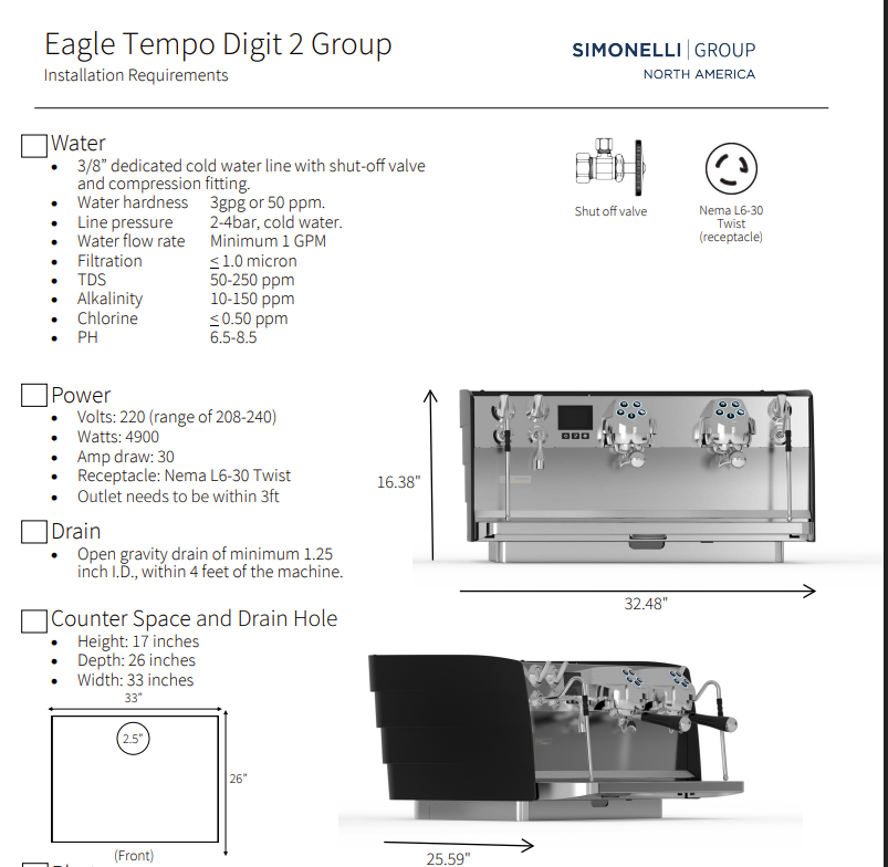 Espresso Machine:  Vitoria Arduino - Black Eagle Tempo 2-group (black)