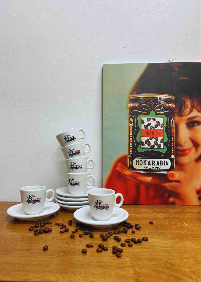 Mokarabia Espresso Cups and Saucers (Set of 6)
